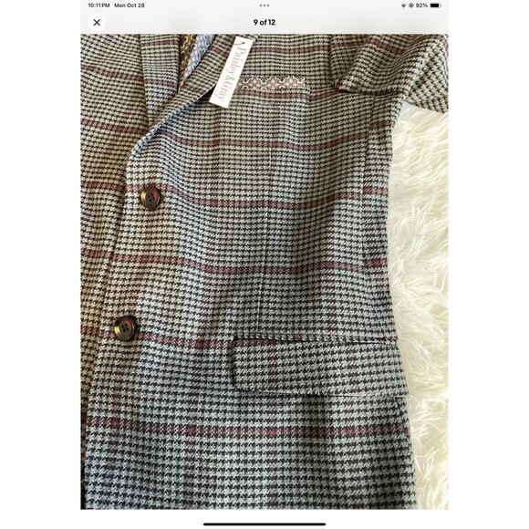 PAISLEY & GRAY Black/Gray Houndstooth Skinny Fit Blazer/Jacket 40 Reg 40R NEW - Picture 9 of 12